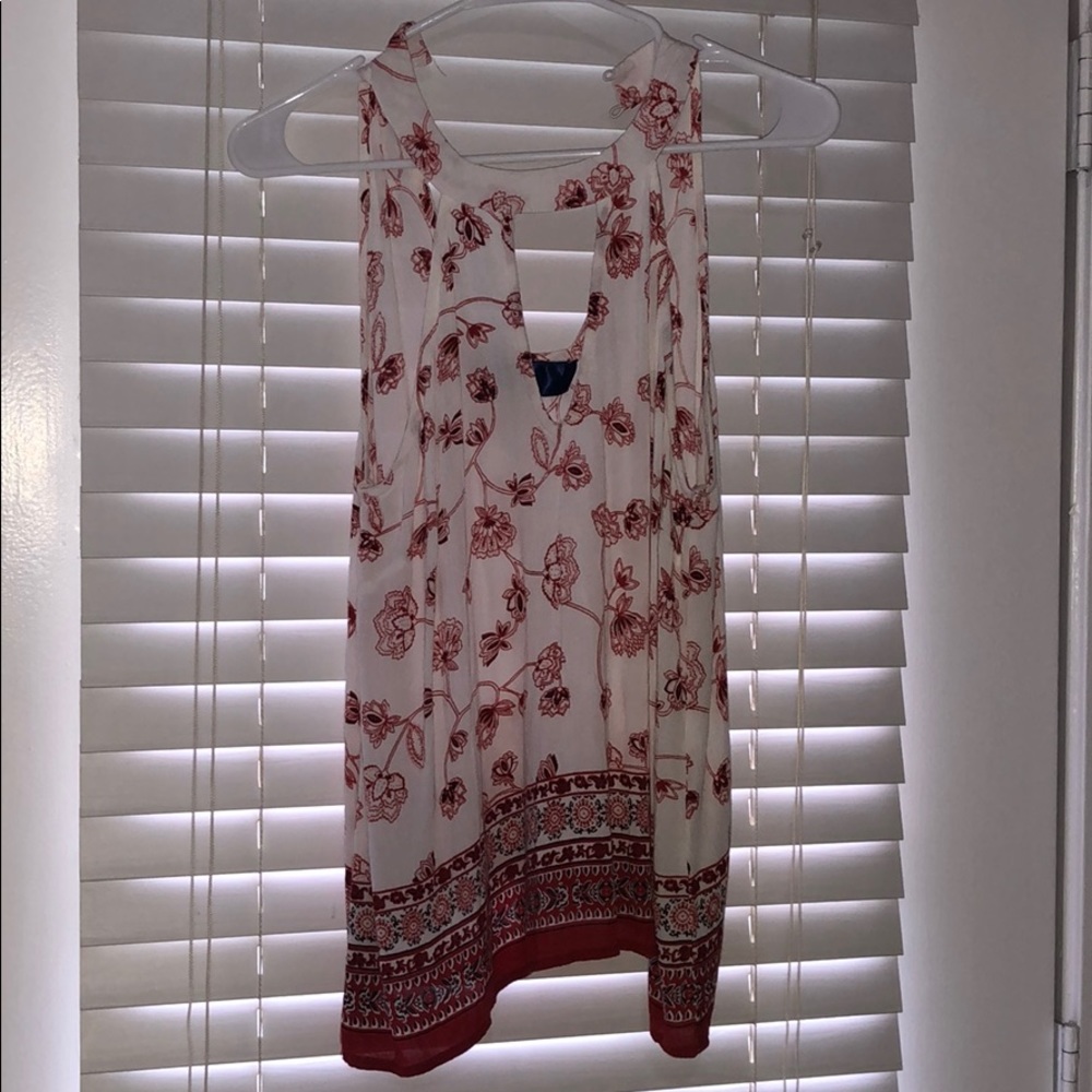 Patterned halter neck tank top